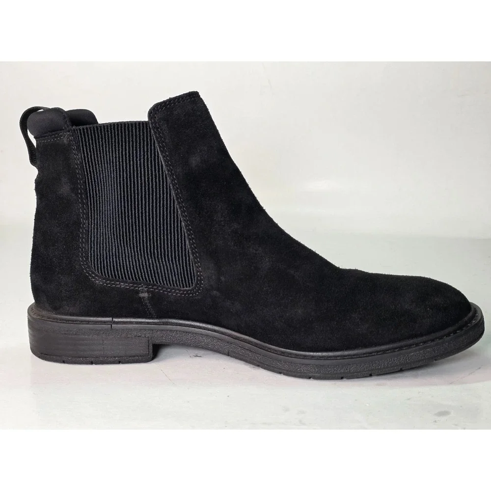 Clarks Clarkdale Men's Boots Size 10 Black Suede Chelsea Ankle Pull On Shoes‎